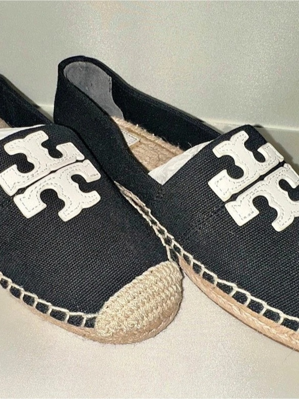 Tory Burch Ines Espadrille Black & Brown Flats